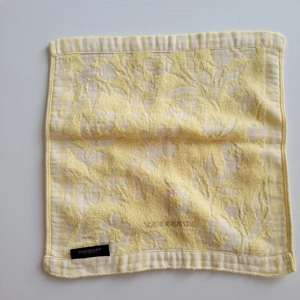 Vintage Burberry Authentic Hand Towels Lot Of 3 Pink Yellow Cotton Bundle‎